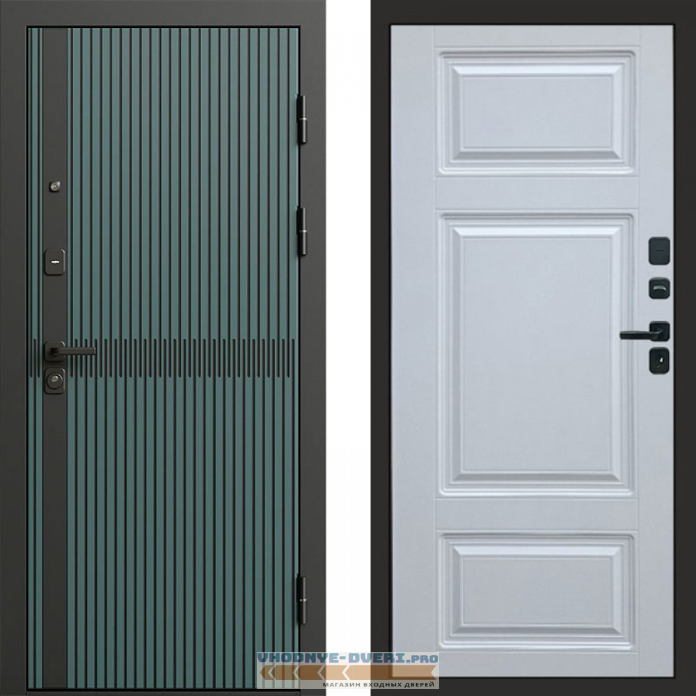 Дверь  Termo Door ГРАУНД Velutto Verde Бетон Лион Белый софт